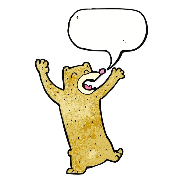 Cartoon Bear Speech Bubble — Stock Vector