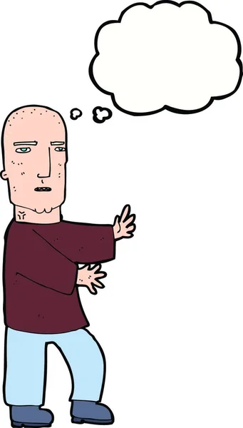 Καρτούν Σκληρός Άνθρωπος Φούσκα Σκέψης — Διανυσματικό Αρχείο
