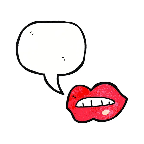 Bibir Kartun Dengan Gelembung Ucapan - Stok Vektor