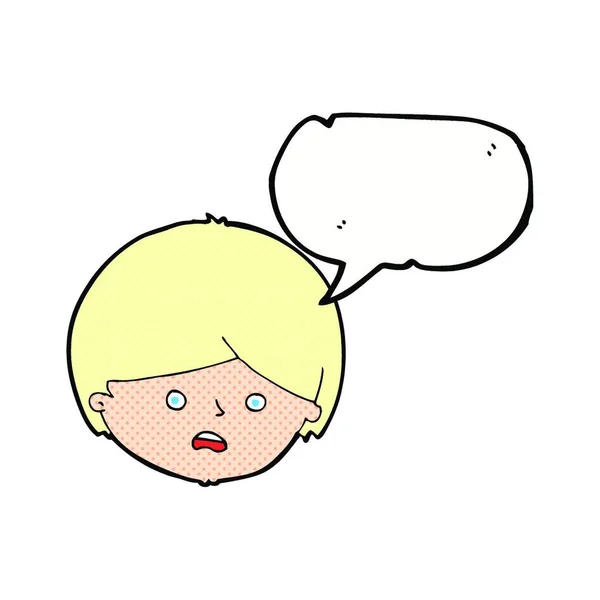 Cartoon Unhappy Boy Speech Bubble — Stock Vector