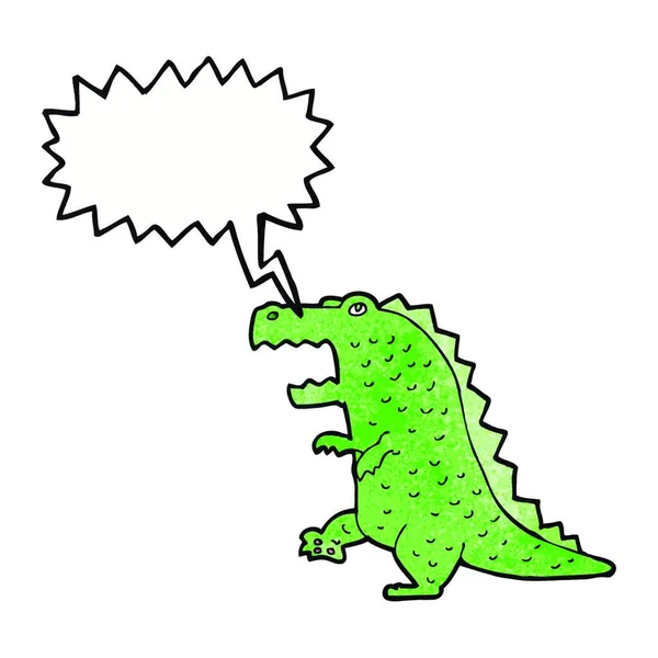 Cartoon Dinosaurus Met Spraakzeepbel — Stockvector