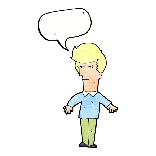 Cartoon Verdachte Man Met Spraakbel — Stockvector