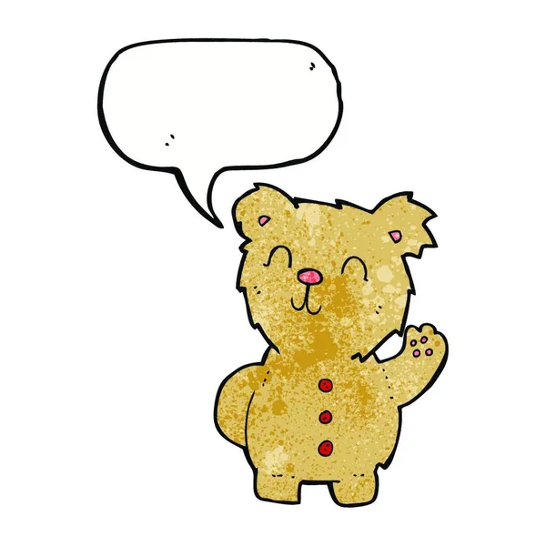 Cartoon Teddy Bear Speech Bubble — Stock Vector