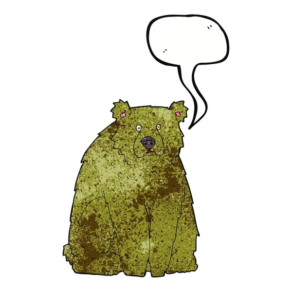 Мультяшный Смешной Медведь Пузырьком Речи — стоковый вектор