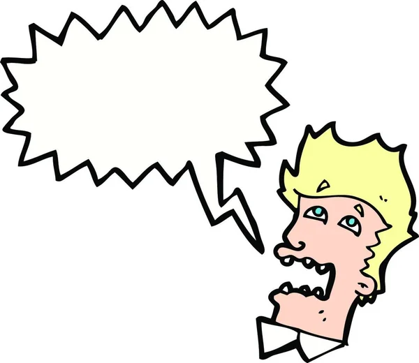 Karikatur Erschreckte Mann Mit Gedankenblase — Stockvektor