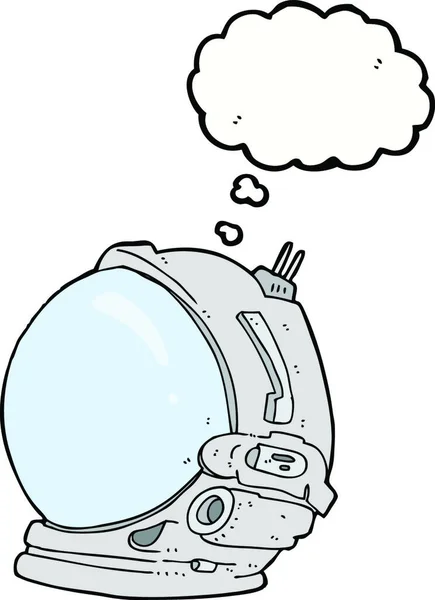 Helm Astronot Kartun Dengan Gelembung Pikiran - Stok Vektor