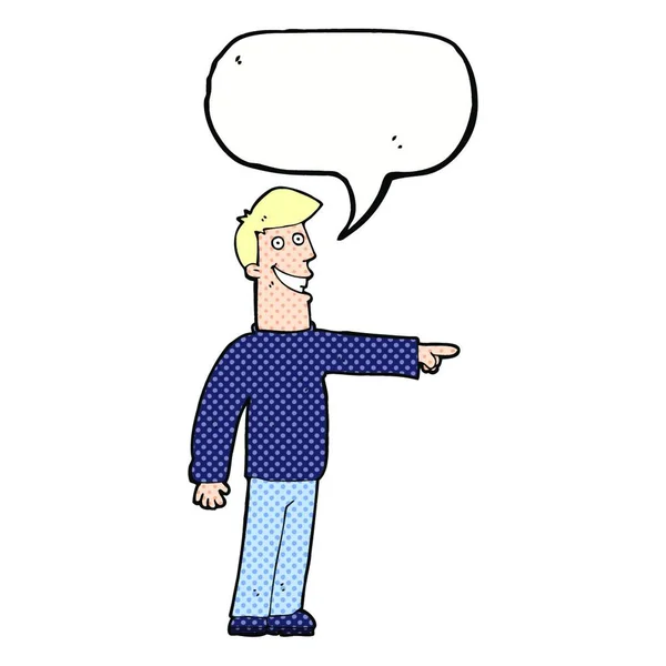 Karikatur Zeigt Mann Mit Sprechblase — Stockvektor