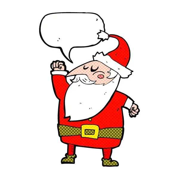 Мультяшний Санта Клаус Пробиває Повітря Бульбашкою Мовлення — стоковий вектор