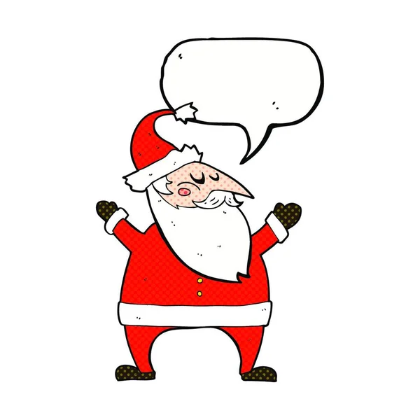 Dessin Animé Santa Claus Avec Bulle Parole — Image vectorielle