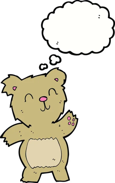 Cartoon Teddy Bear Thought Bubble — Stock Vector