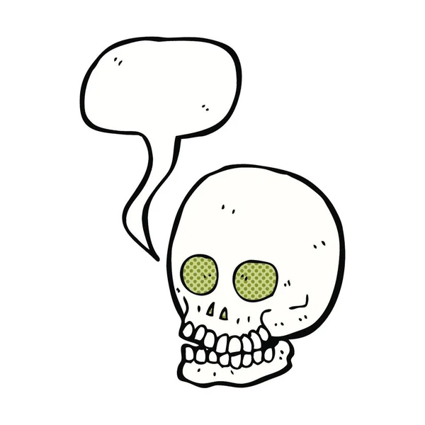 Calavera Dibujos Animados Con Burbuja Del Habla — Archivo Imágenes Vectoriales