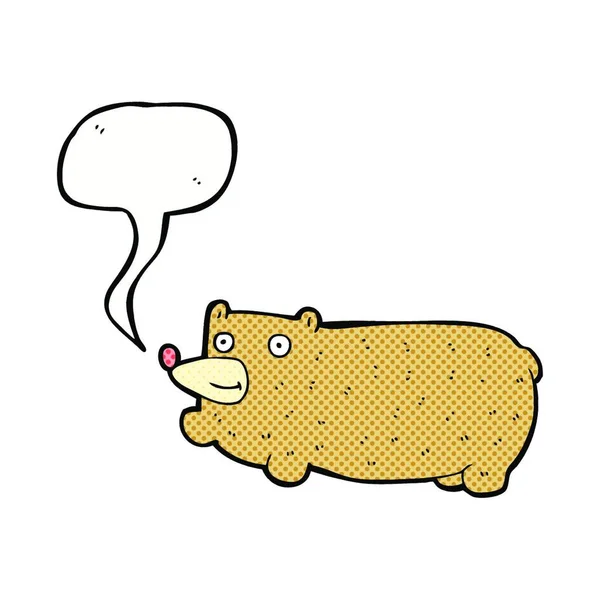 Смішний Мультяшний Ведмідь Бульбашкою Мовлення — стоковий вектор
