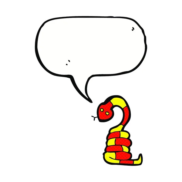 Serpent Dessin Animé Avec Bulle Parole — Image vectorielle
