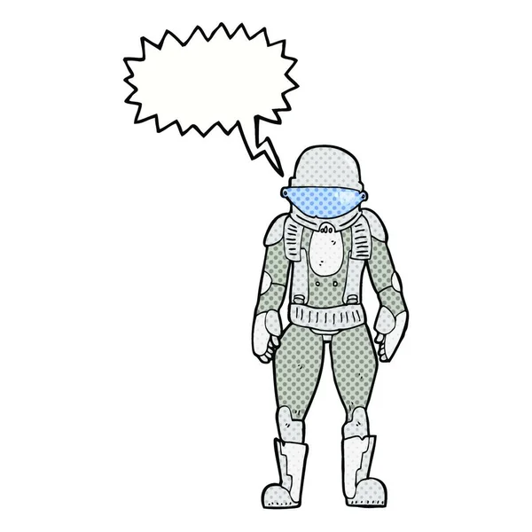 Tecknad Astronaut Med Tal Bubbla — Stock vektor