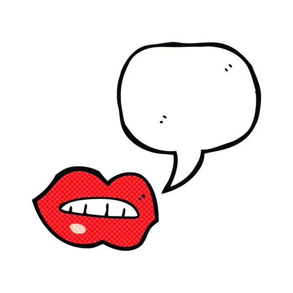 Cartoon Lippen Met Spraakbel — Stockvector