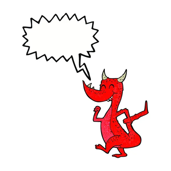 Cartoon Happy Dragon Speech Bubble — Stock Vector