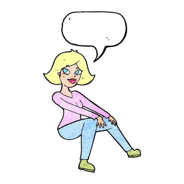 坐在一起讲话泡泡卡通 Happywoman — 图库矢量图片