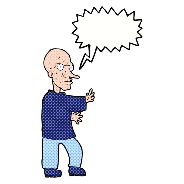 Karikatur Mann Mit Sprechblase — Stockvektor