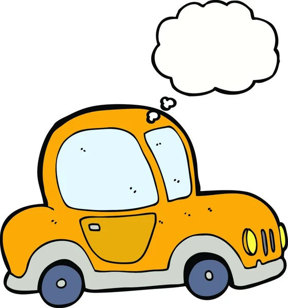 思考バブルを持つ漫画の車 — ストックベクタ