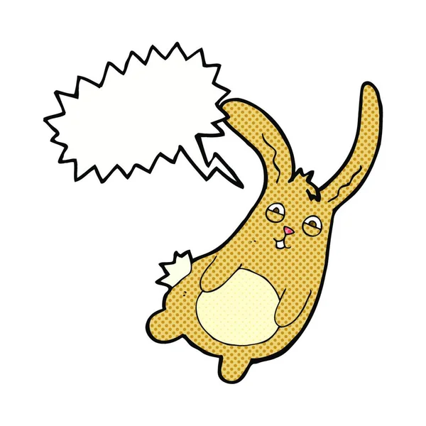 Смішний Мультяшний Кролик Мовною Бульбашкою — стоковий вектор