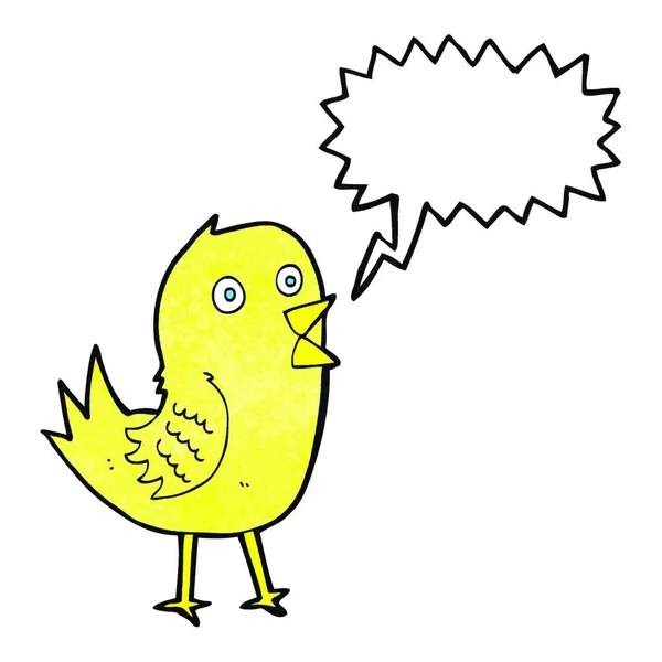 Kreskówki Tweeting Ptak Bańki Mowy — Wektor stockowy