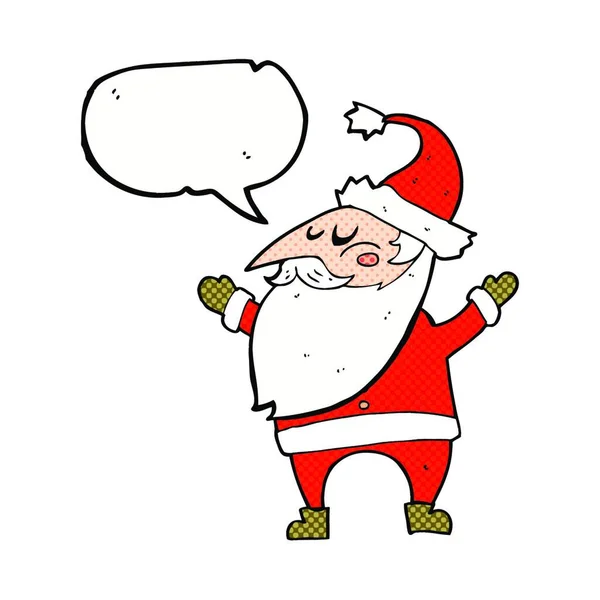 Dessin Animé Santa Claus Avec Bulle Parole — Image vectorielle
