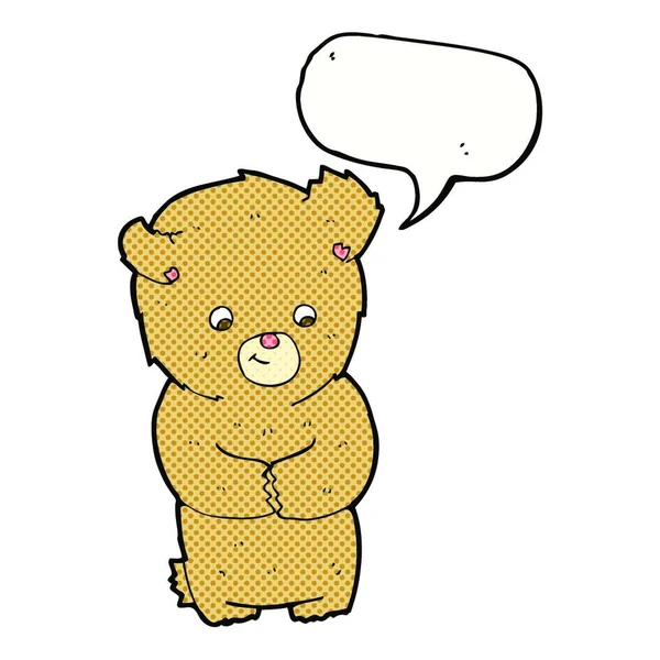Urso Pelúcia Desenhos Animados Com Bolha Fala —  Vetores de Stock