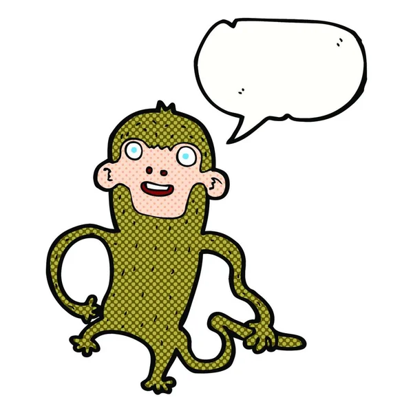 スピーチバブルを持つ漫画の猿 — ストックベクタ