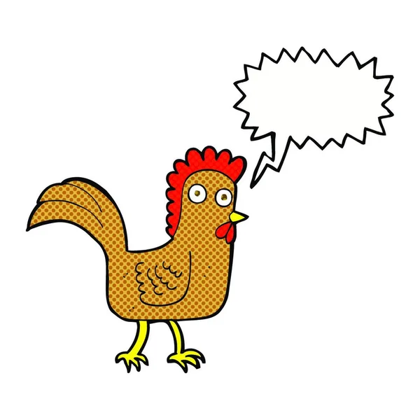 Cartoon Chicken Speech Bubble — Stock Vector