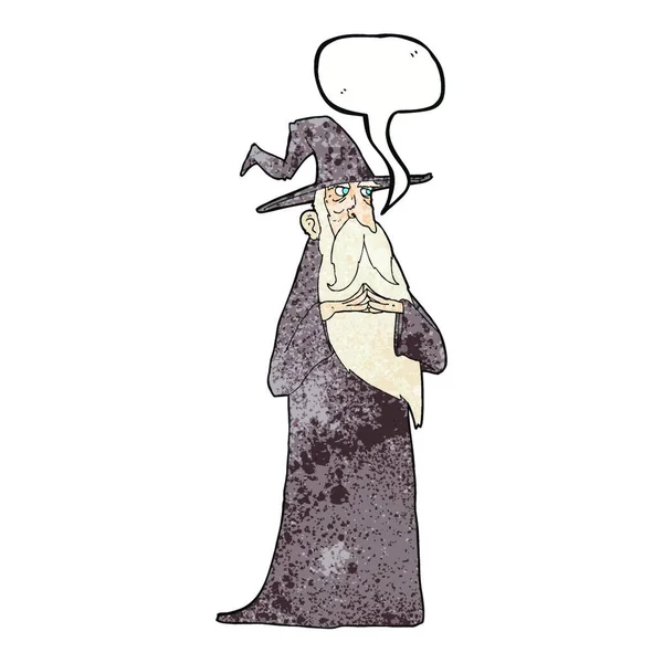 具有言语泡沫的卡通片老巫师 — 图库矢量图片