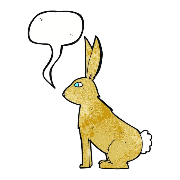 Мультяшный Кролик Пузырьком Речи — стоковый вектор