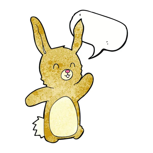 卡通片快乐兔与言语泡沫 — 图库矢量图片