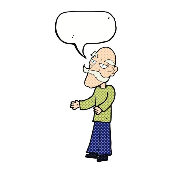 卡通片 长胡子老人 有语言障碍 — 图库矢量图片