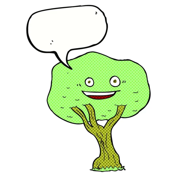 Cartoon Baum Mit Sprechblase — Stockvektor