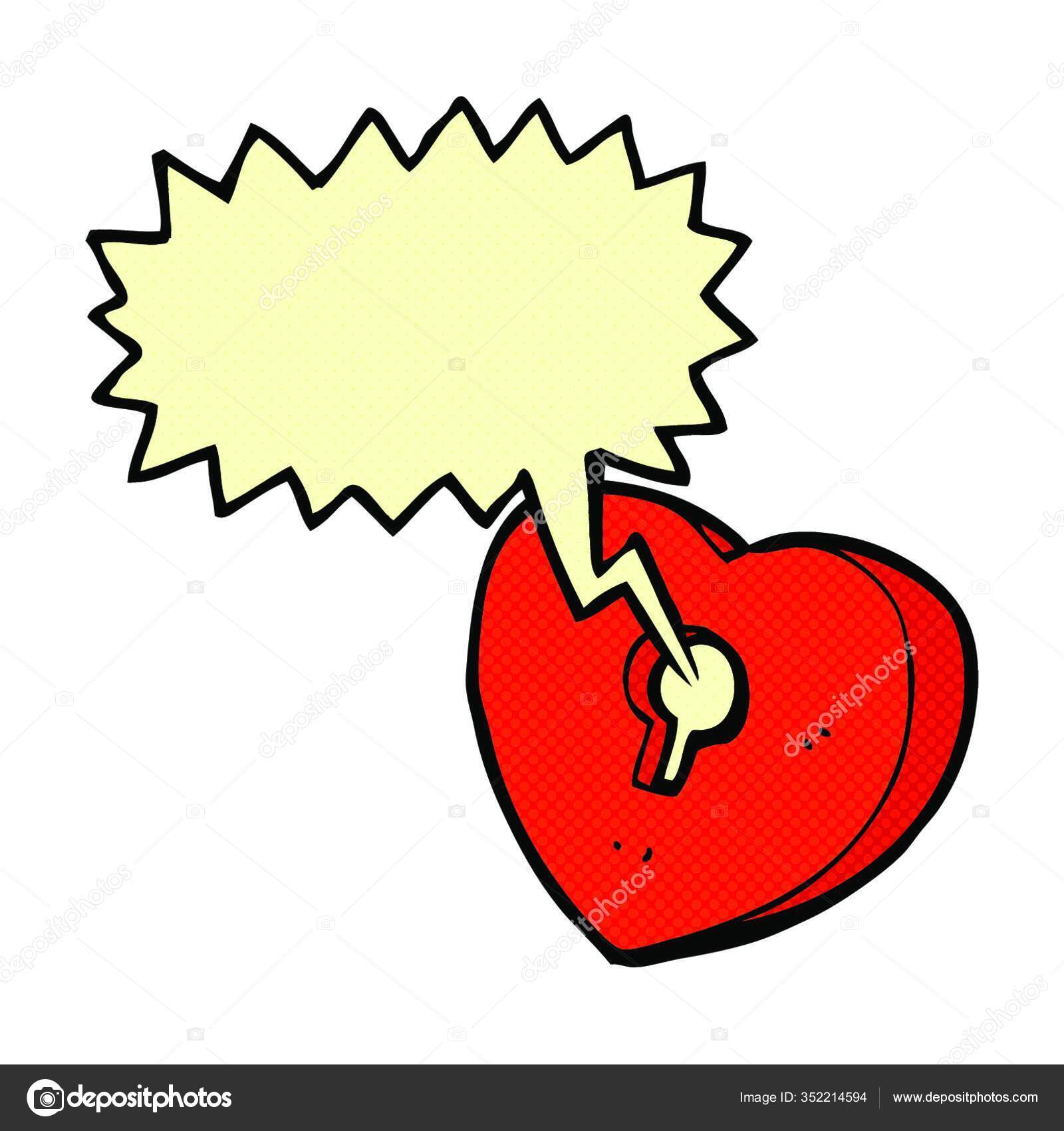 Coração Dos Desenhos Animados Com Fechadura Com Bolha Fala Vetor de  ©PantherMediaSeller 352214594, image size:1600x1700