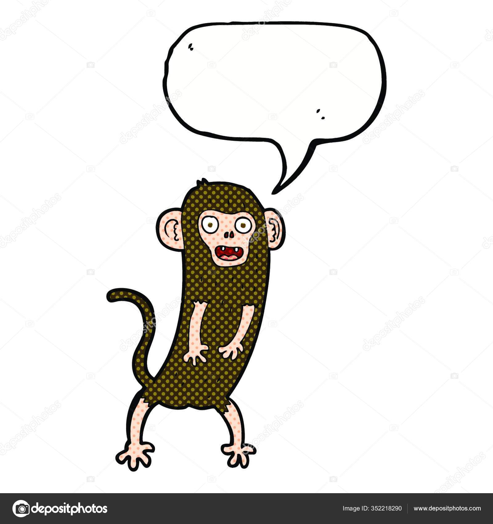 Desenho animado macaco louco com bolha de pensamento imagem vetorial de  lineartestpilot© 67587691