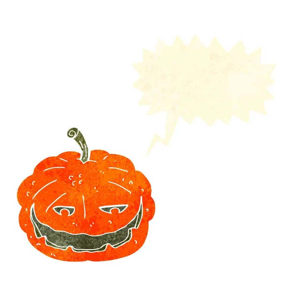 Kreslená Halloween Dýně Bublinou Řeči — Stockový vektor