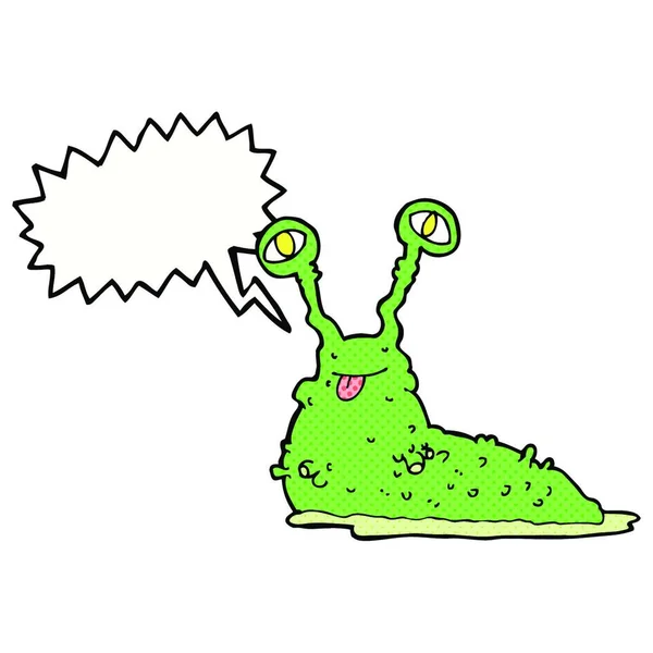 Cartoon Gross Slug Speech Bubble — Stock Vector