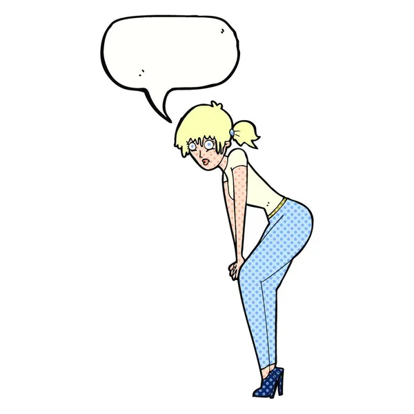 卡通女人和讲话泡泡的合影 — 图库矢量图片