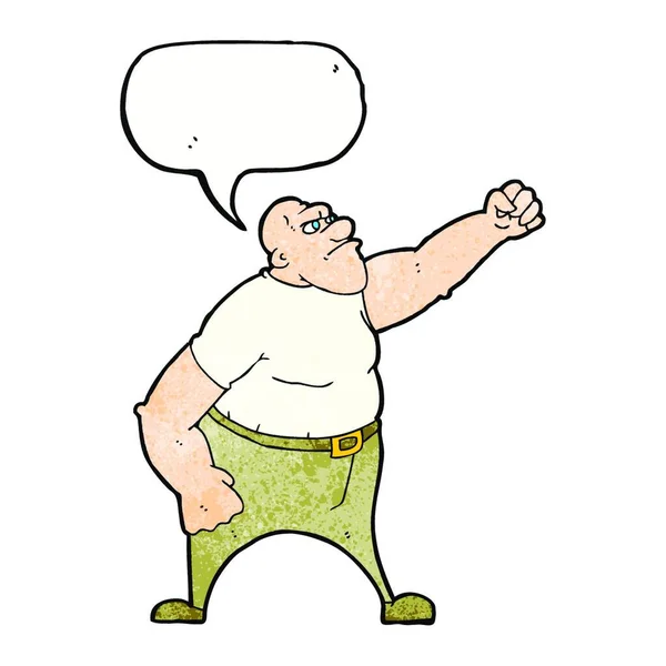 Cartoon Angry Man Speech Bubble — Stock Vector
