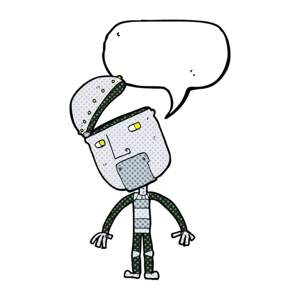 Cartoon Robot Speech Bubble — Stock Vector