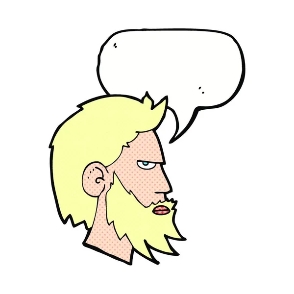 Homem Dos Desenhos Animados Com Barba Com Bolha Fala —  Vetores de Stock