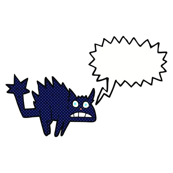 Kreslený Vyděšená Černá Kočka Balónem — Stockový vektor