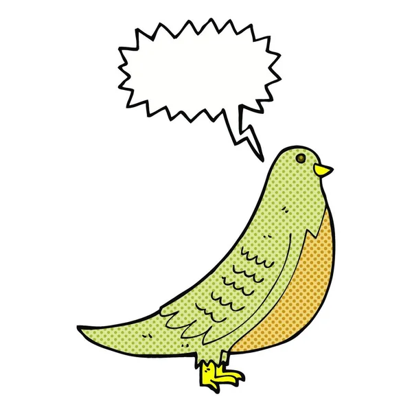 Мультяшний Поширений Птах Бульбашкою Мовлення — стоковий вектор