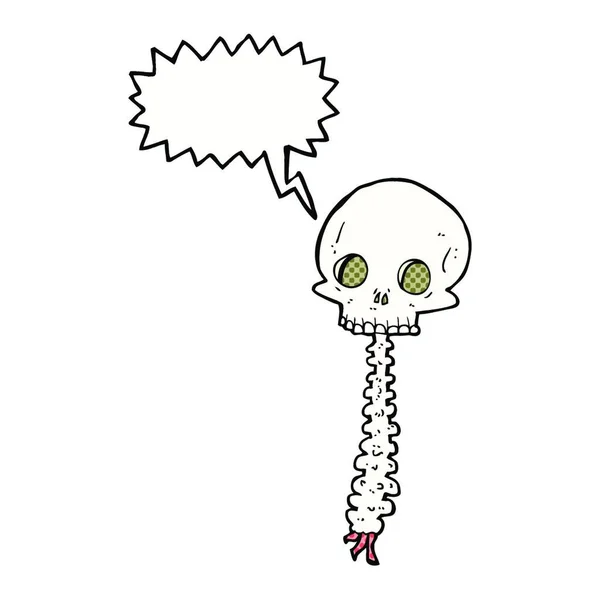 Spooky Cartoon Sull Spine Speech Bubble — Stock Vector