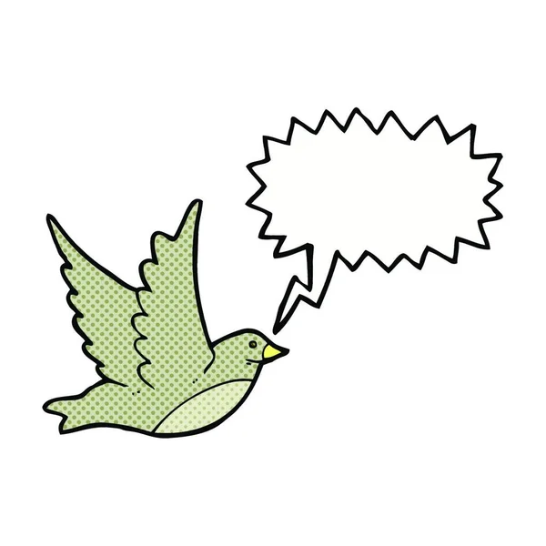 Dibujos Animados Aves Voladoras Con Burbuja Habla — Archivo Imágenes Vectoriales