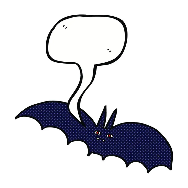 Chauve Souris Vampire Dessin Animé Avec Bulle Parole — Image vectorielle