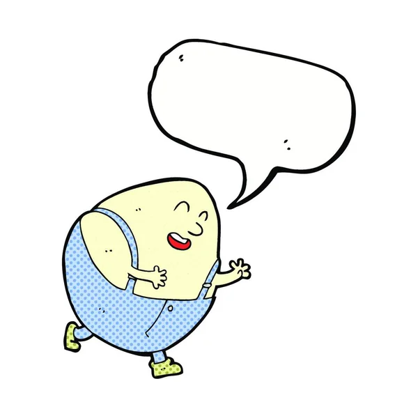 Çizgi Film Humpty Dumpty Yumurta Karakteri Konuşma Balonu Ile — Stok Vektör