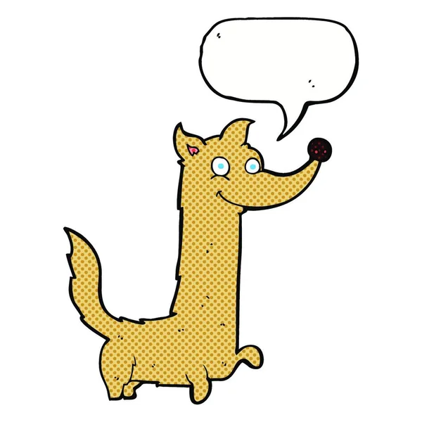 Мультяшная Счастливая Собака Речевым Пузырем — стоковый вектор