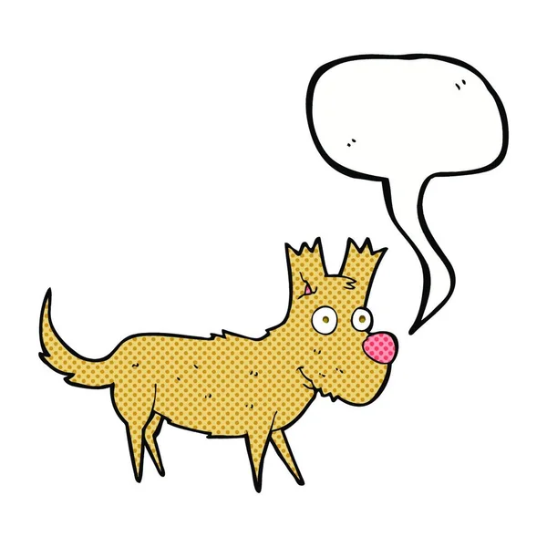 Dibujos Animados Lindo Perrito Con Habla Burbuja — Vector de stock